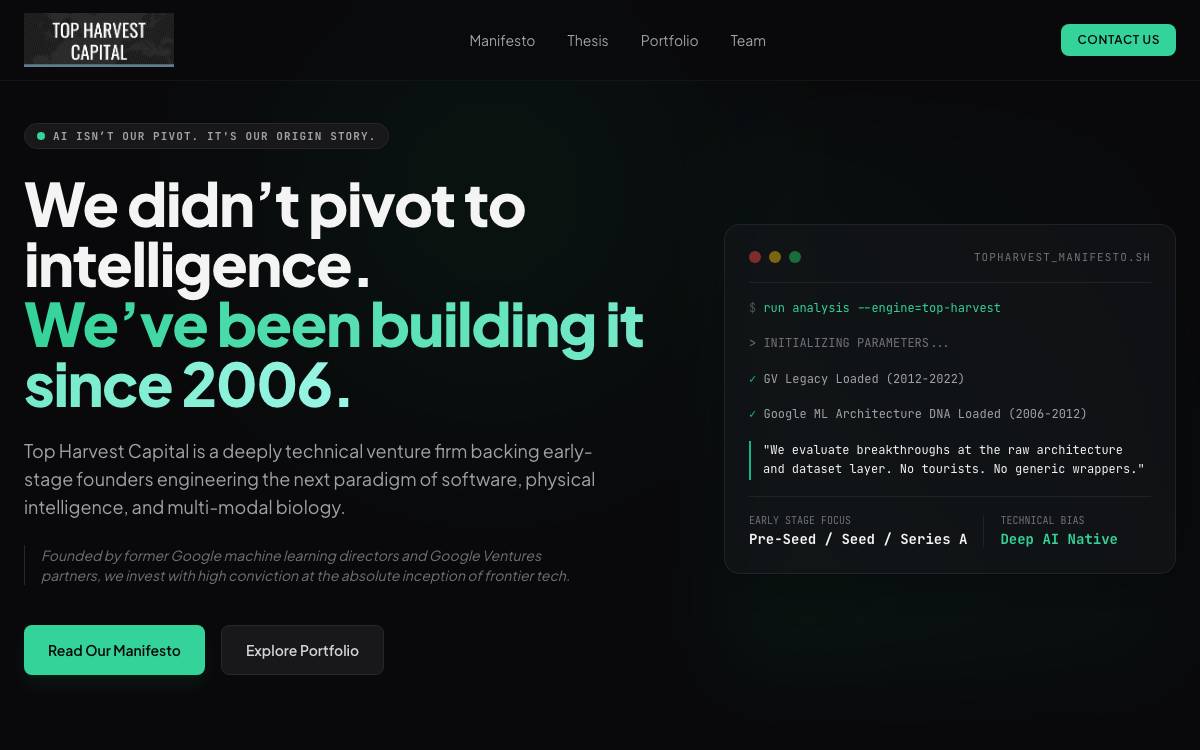 Top Harvest Capital website preview