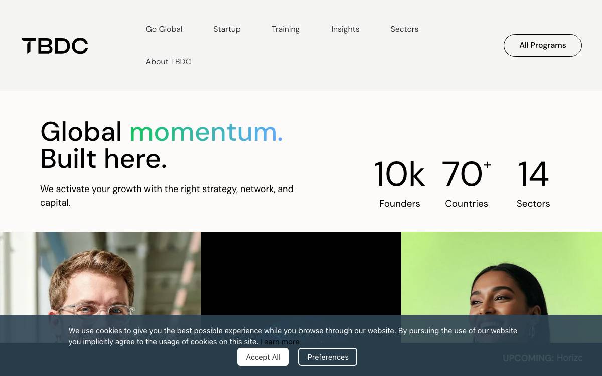 Toronto Business Development Centre (TBDC) website preview