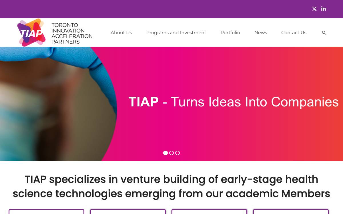 Toronto Innovation Acceleration Partners website preview