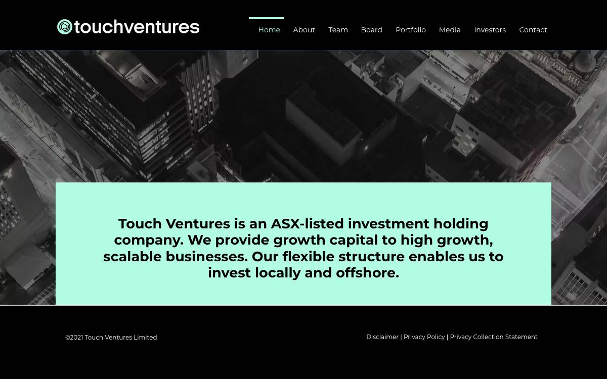 Touch Ventures website preview