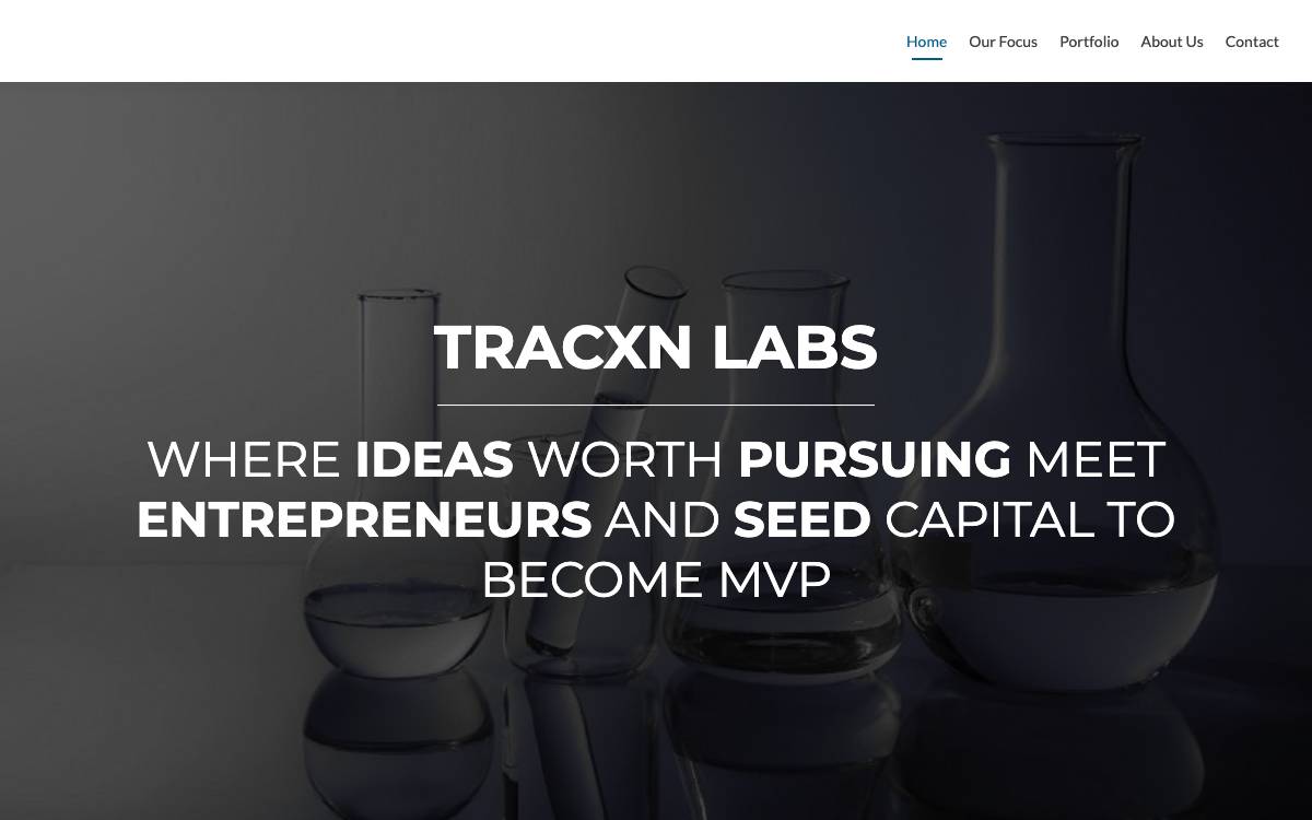 Tracxn labs website preview