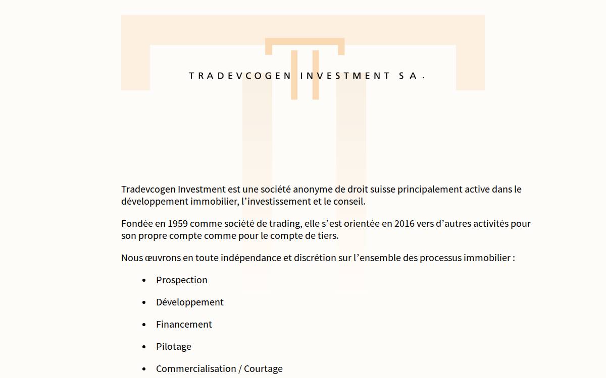 Tradevcogen Investment S.A. website preview