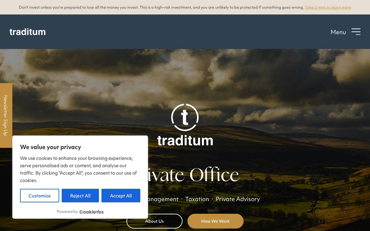 Traditum Private Equity website preview