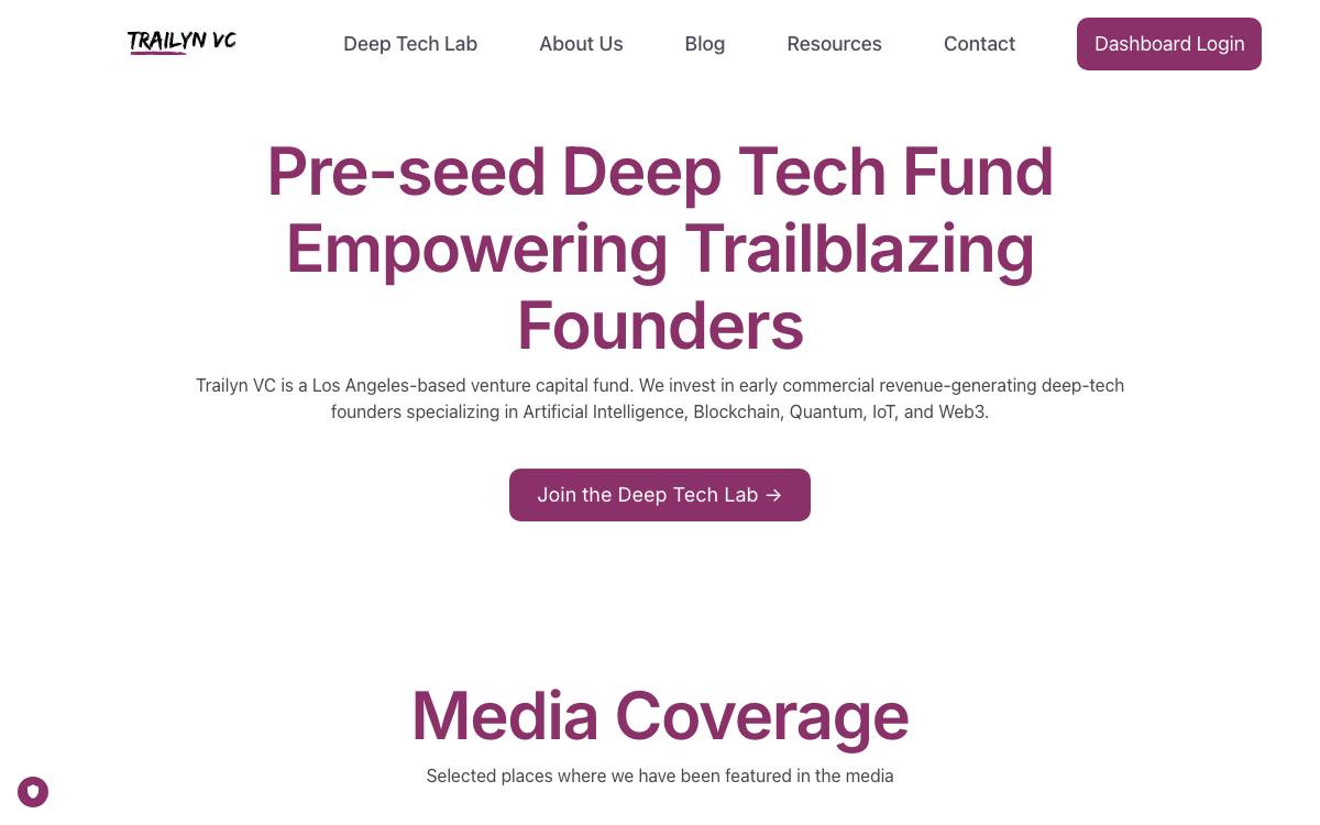 Trailyn VC website preview