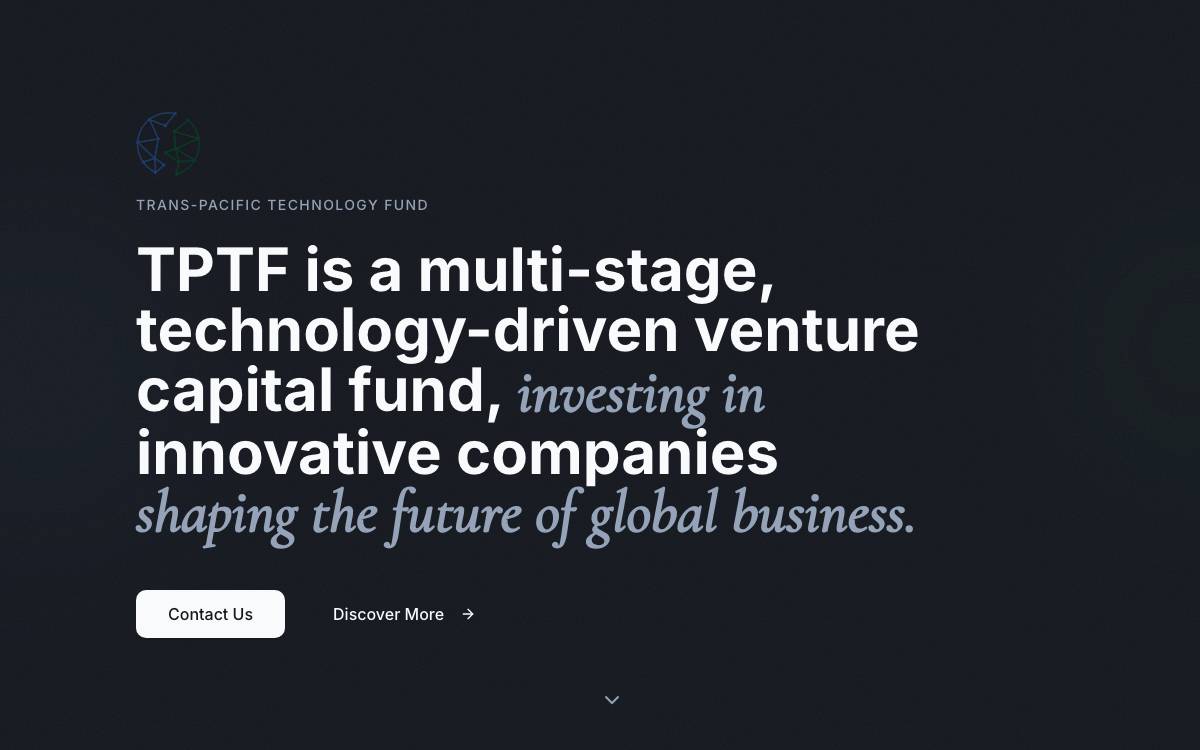 Trans-Pacific Technology Fund website preview