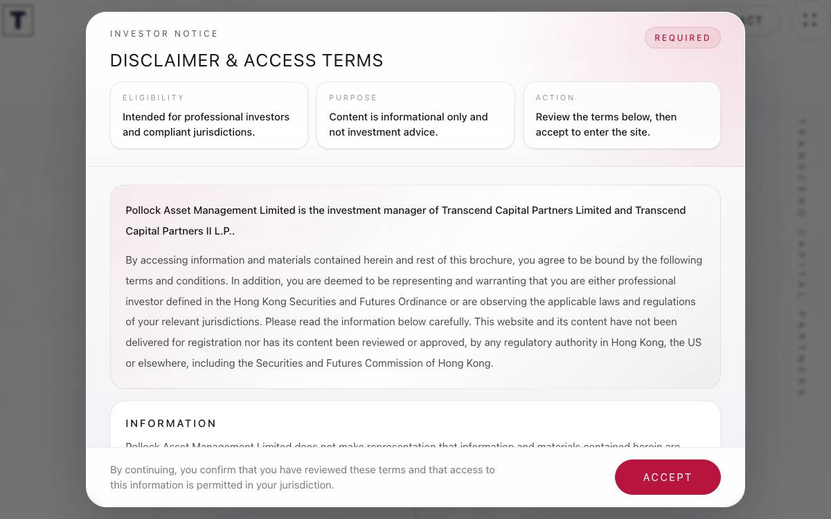 Transcend Capital Partners website preview