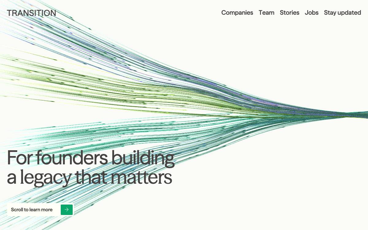 Transition website preview