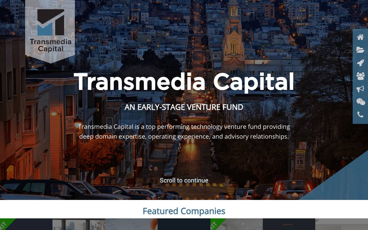Transmedia Capital website preview