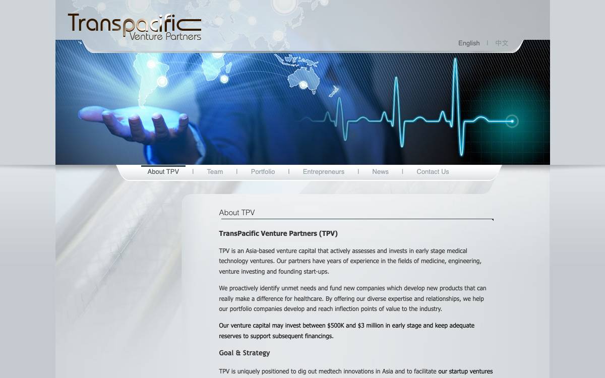 TransPacific Venture Partners website preview