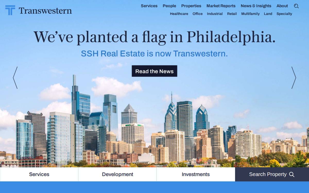 Transwestern website preview
