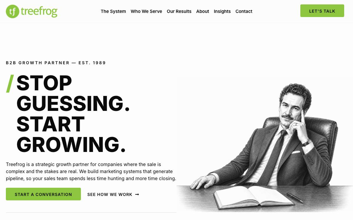 Treefrog Accelerator website preview