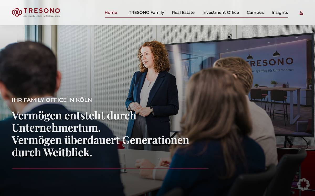 TRESONO Family Office AG website preview