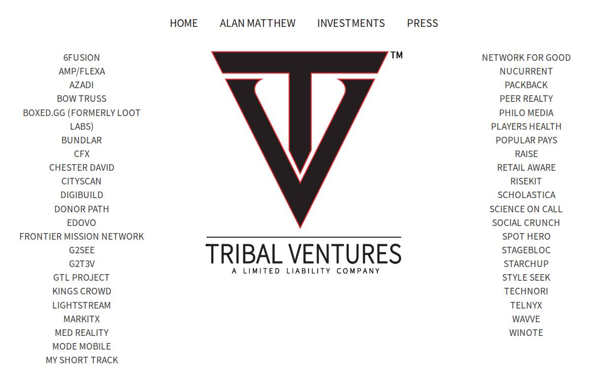 Tribal Ventures website preview