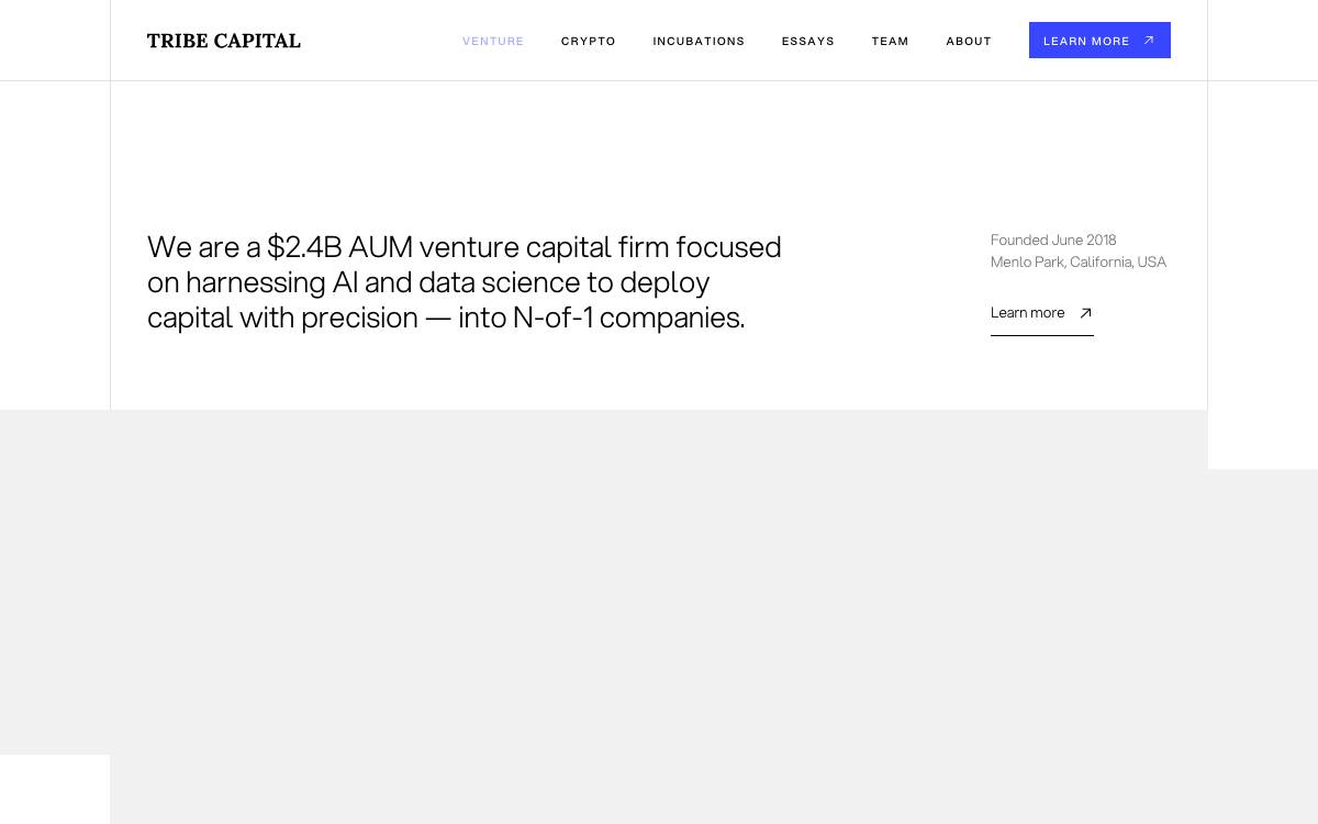 Tribe Capital Firstlook website preview