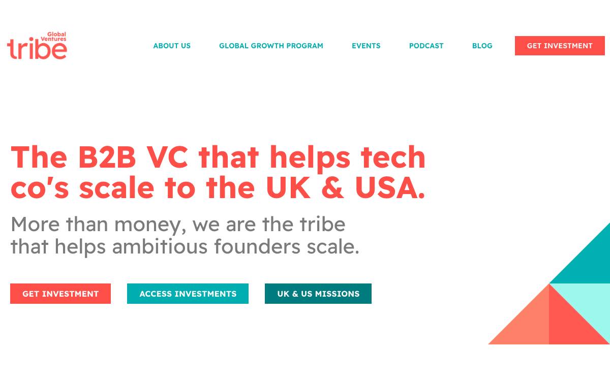 Tribe Global Ventures website preview