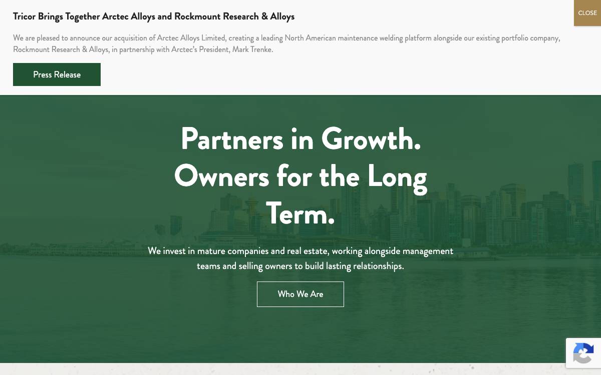 Tricor Pacific Capital website preview