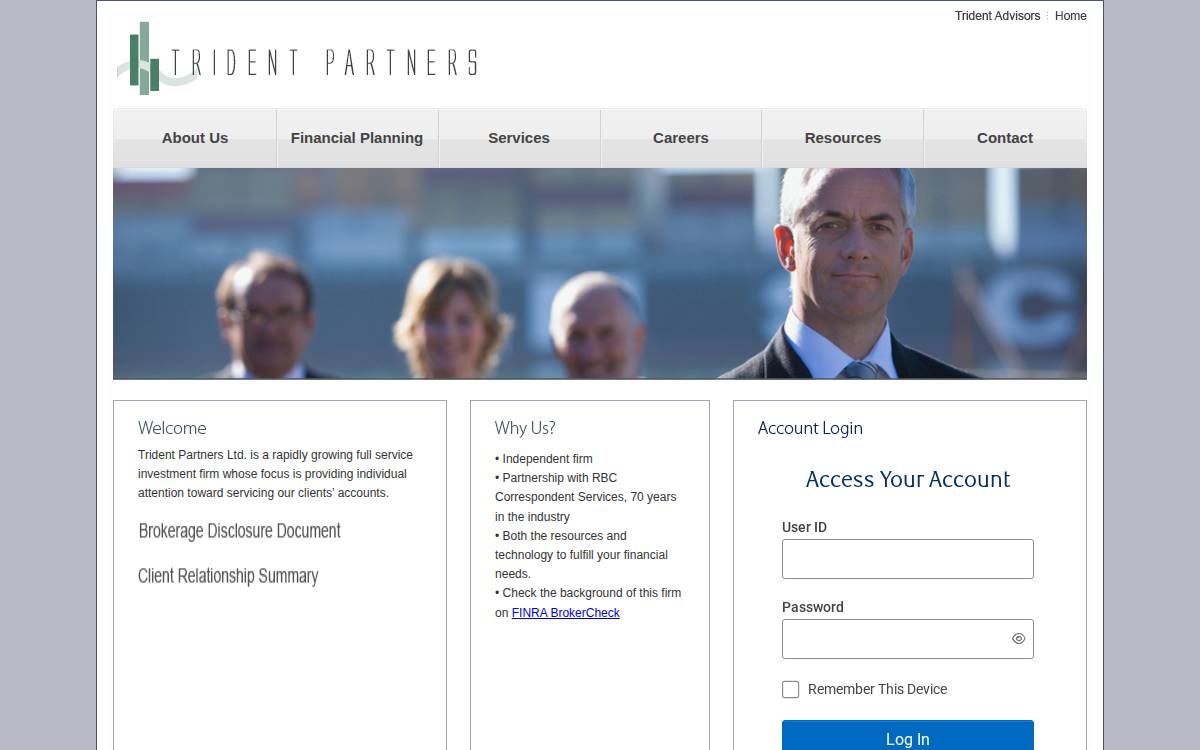Trident Partners website preview