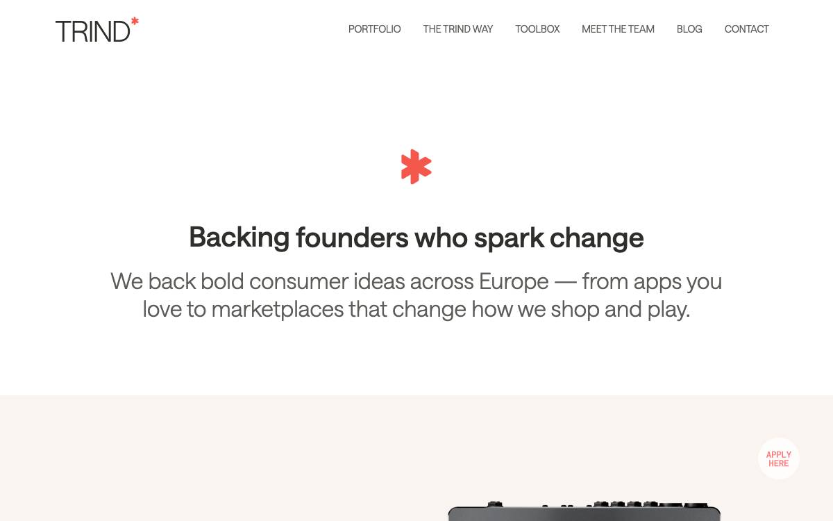 Trind Ventures website preview