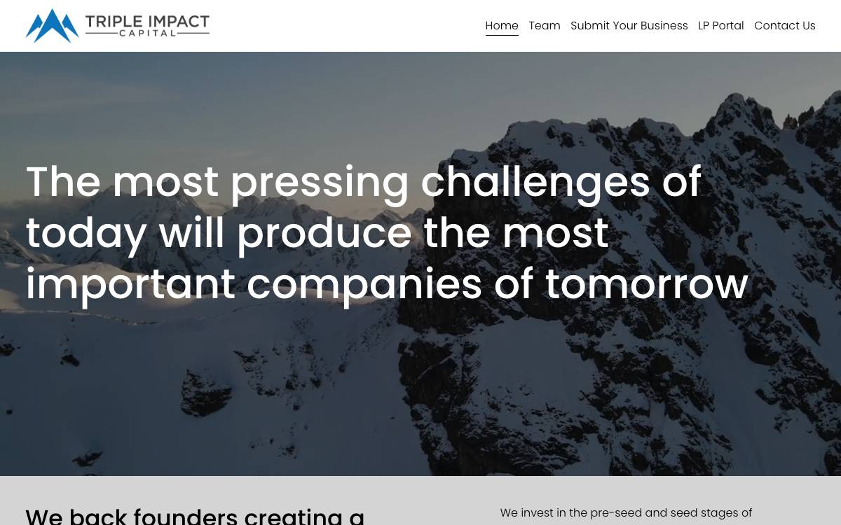 Triple Impact Capital website preview