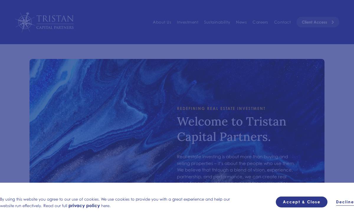 Tristan Capital Partners website preview