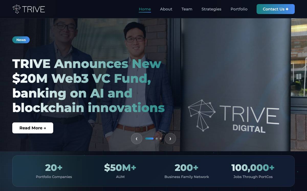 TRIVE website preview