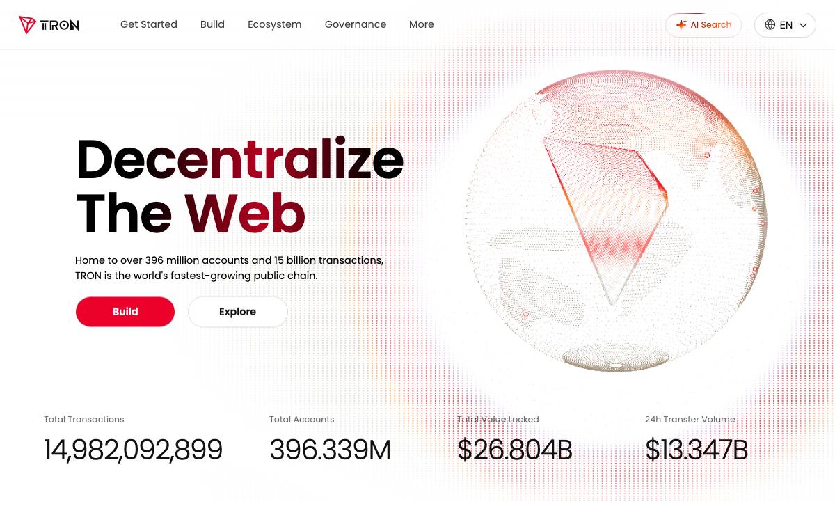Tron Foundation website preview