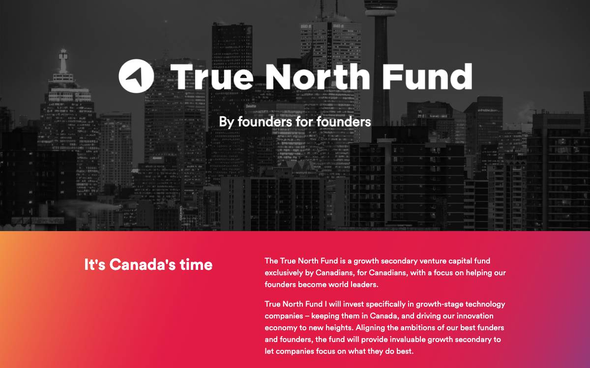 True North Fund website preview