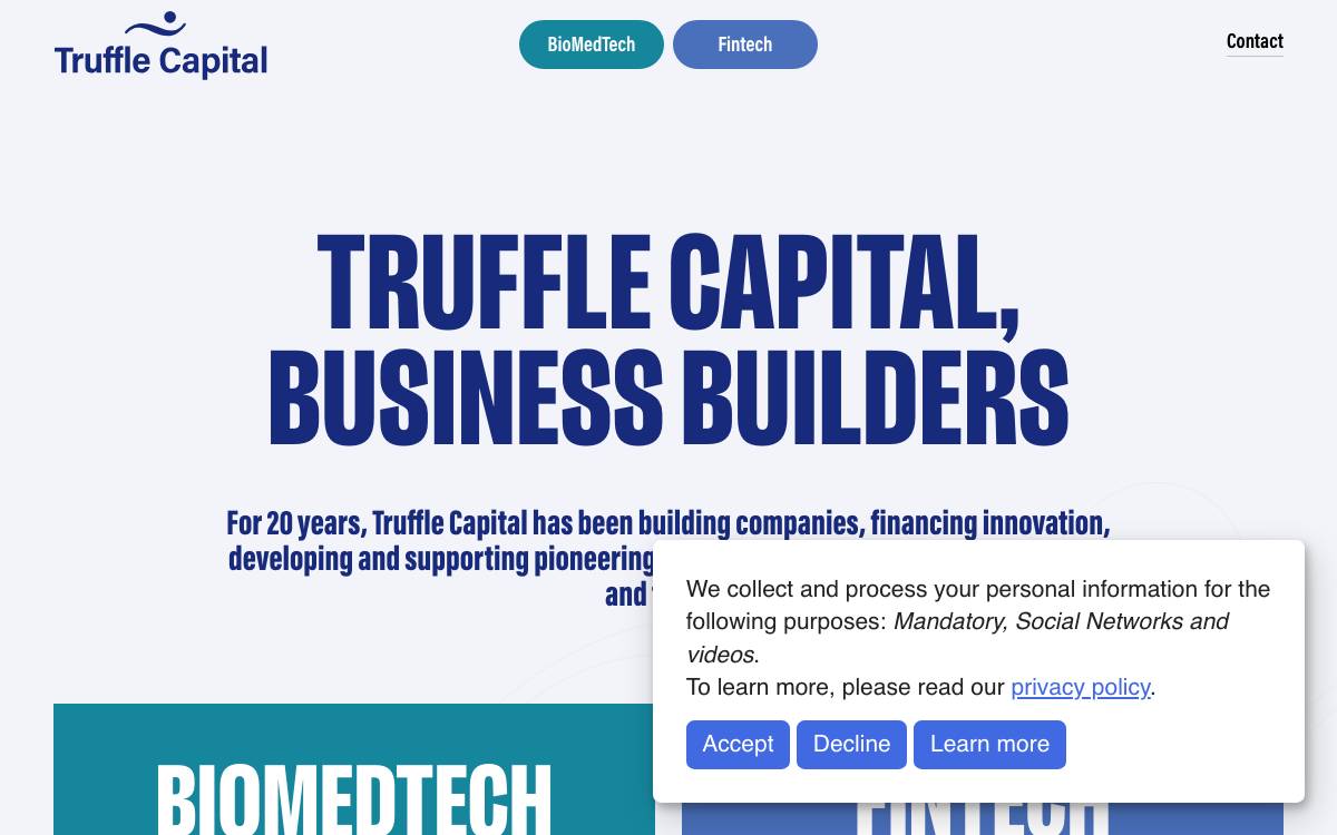 Truffle Capital website preview