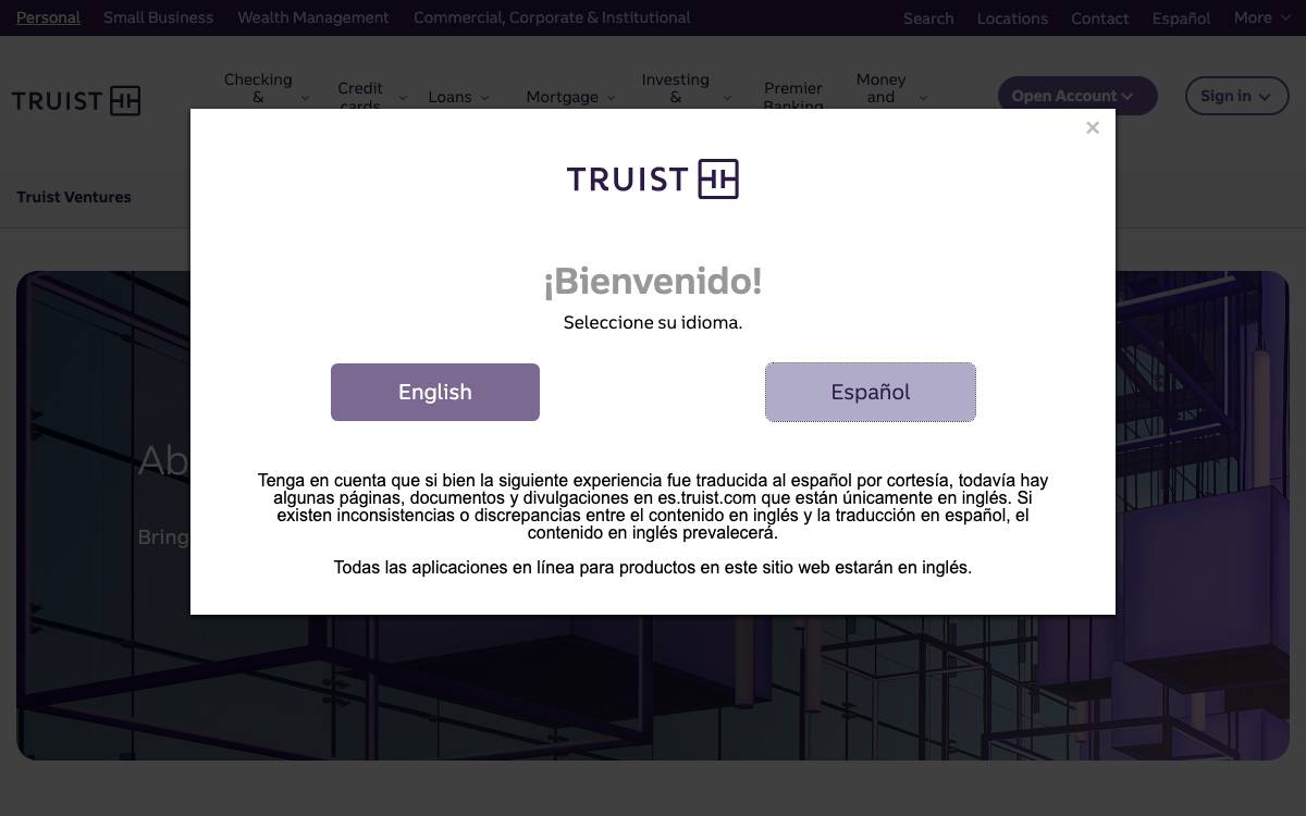 Truist Ventures website preview