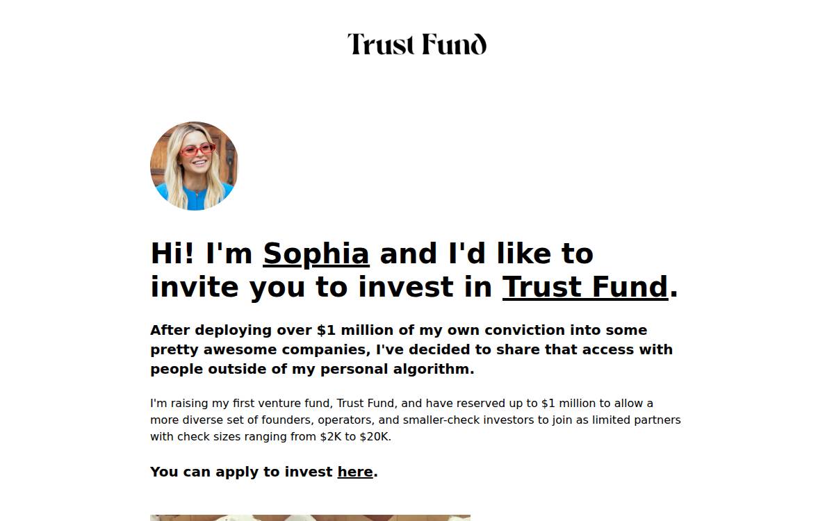 Trust Fund website preview