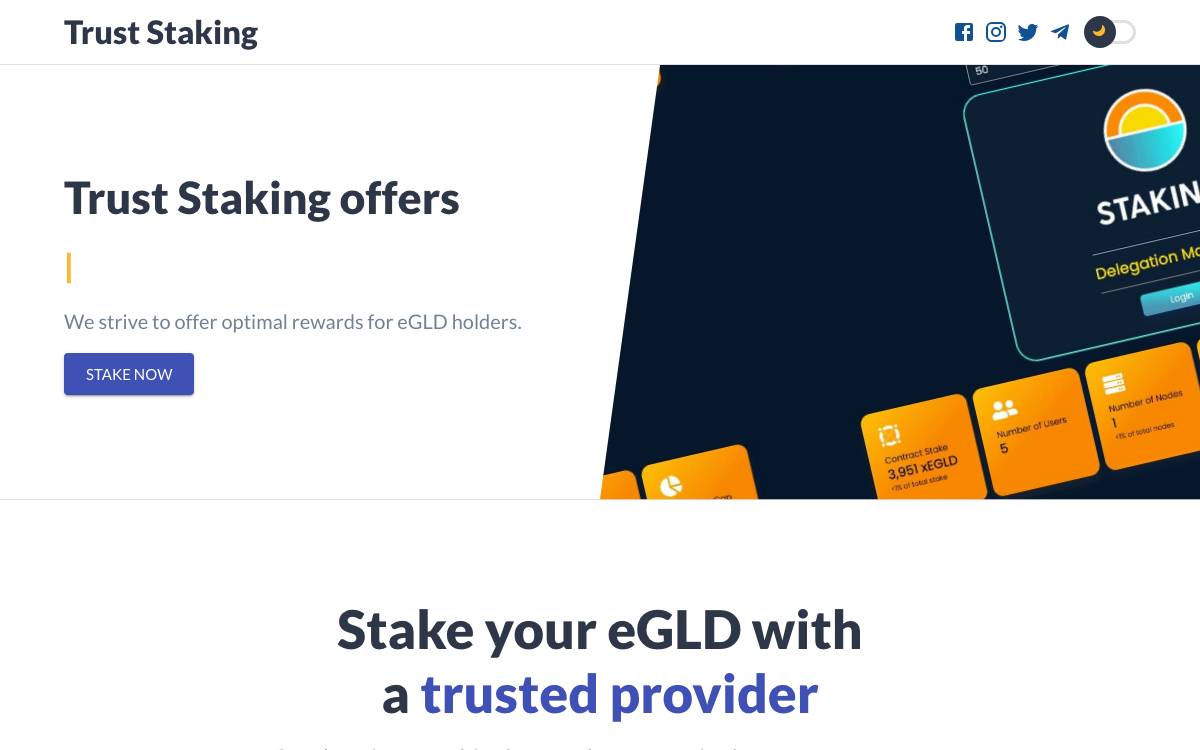 Trust Staking website preview