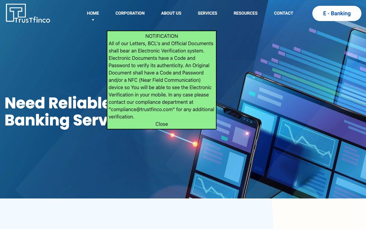 Trustfinco website preview