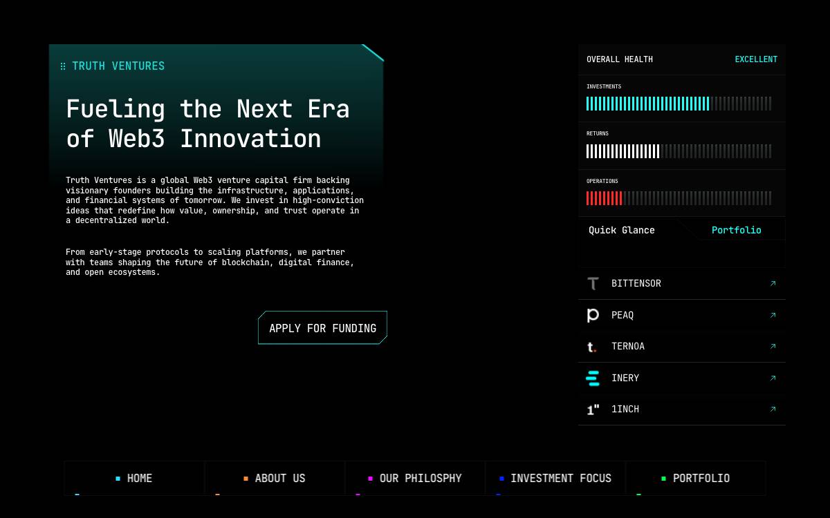 Truth Ventures website preview