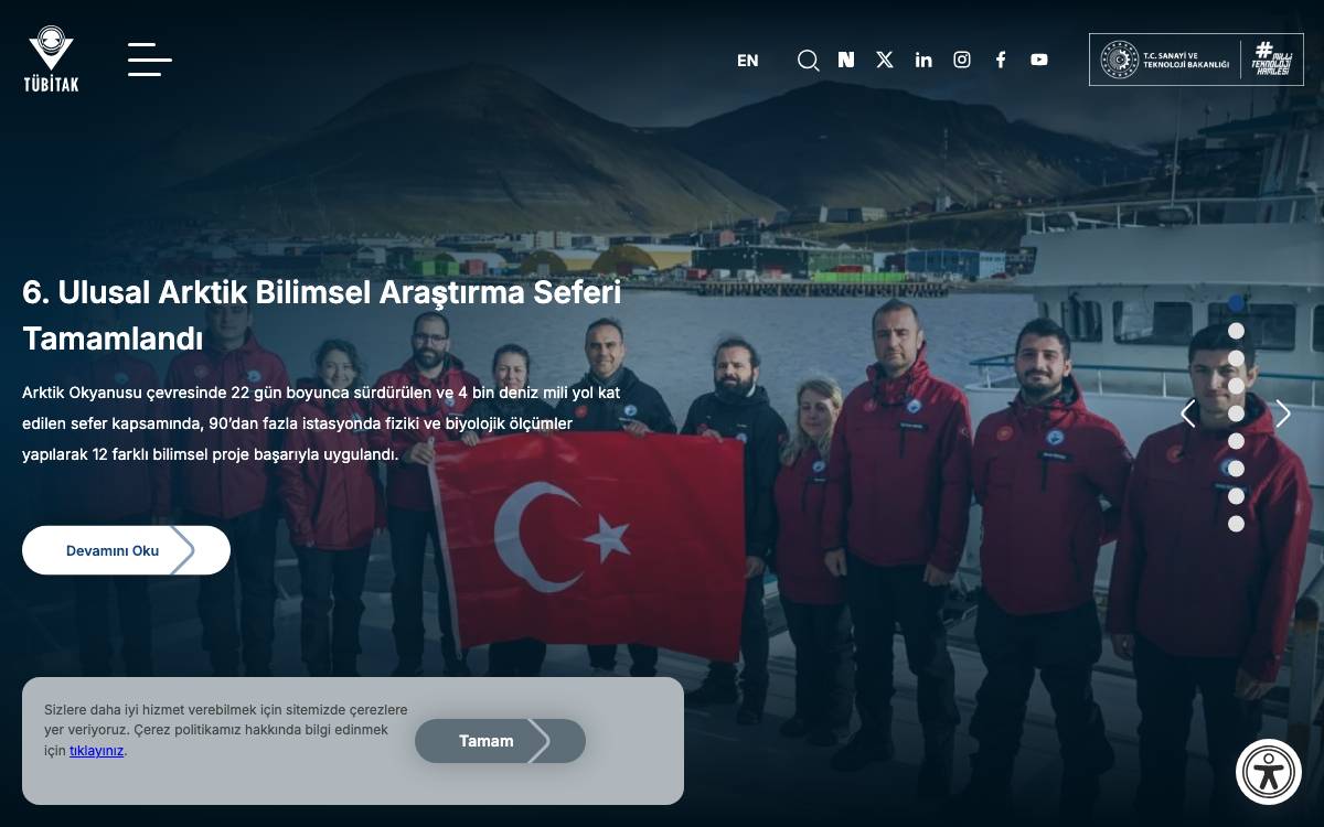 TÜBİTAK website preview