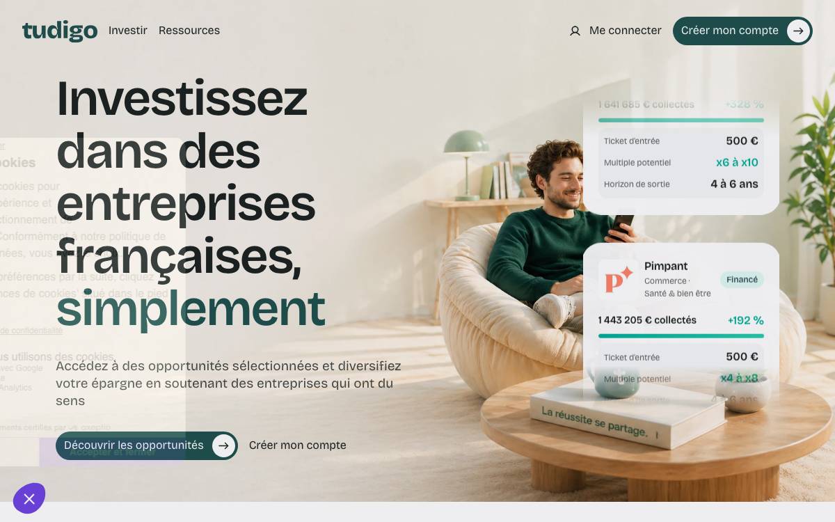 Tudigo website preview