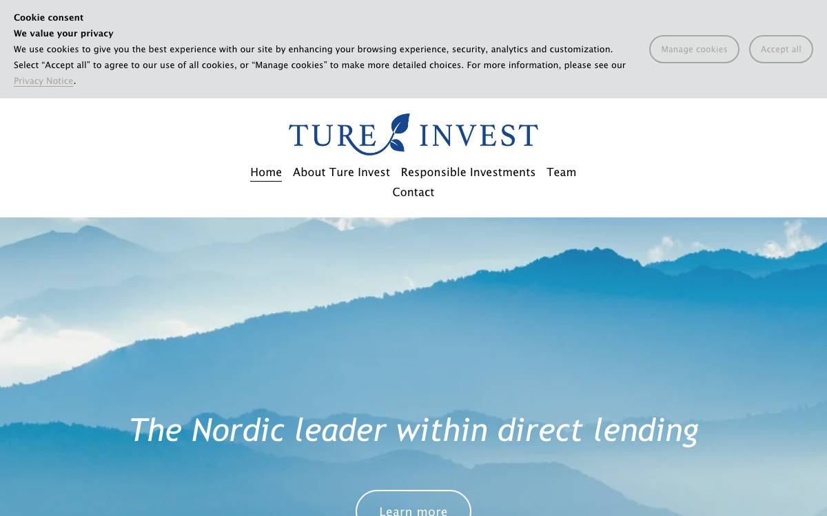Ture Invest Partners website preview