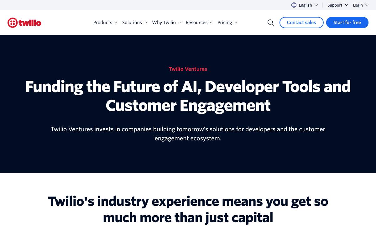 Twilio Ventures website preview