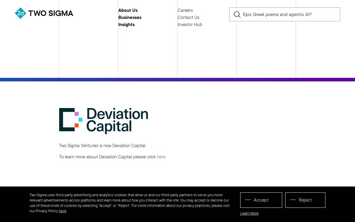 Two Sigma Ventures website preview