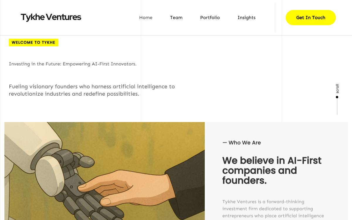 Tykhe Ventures website preview