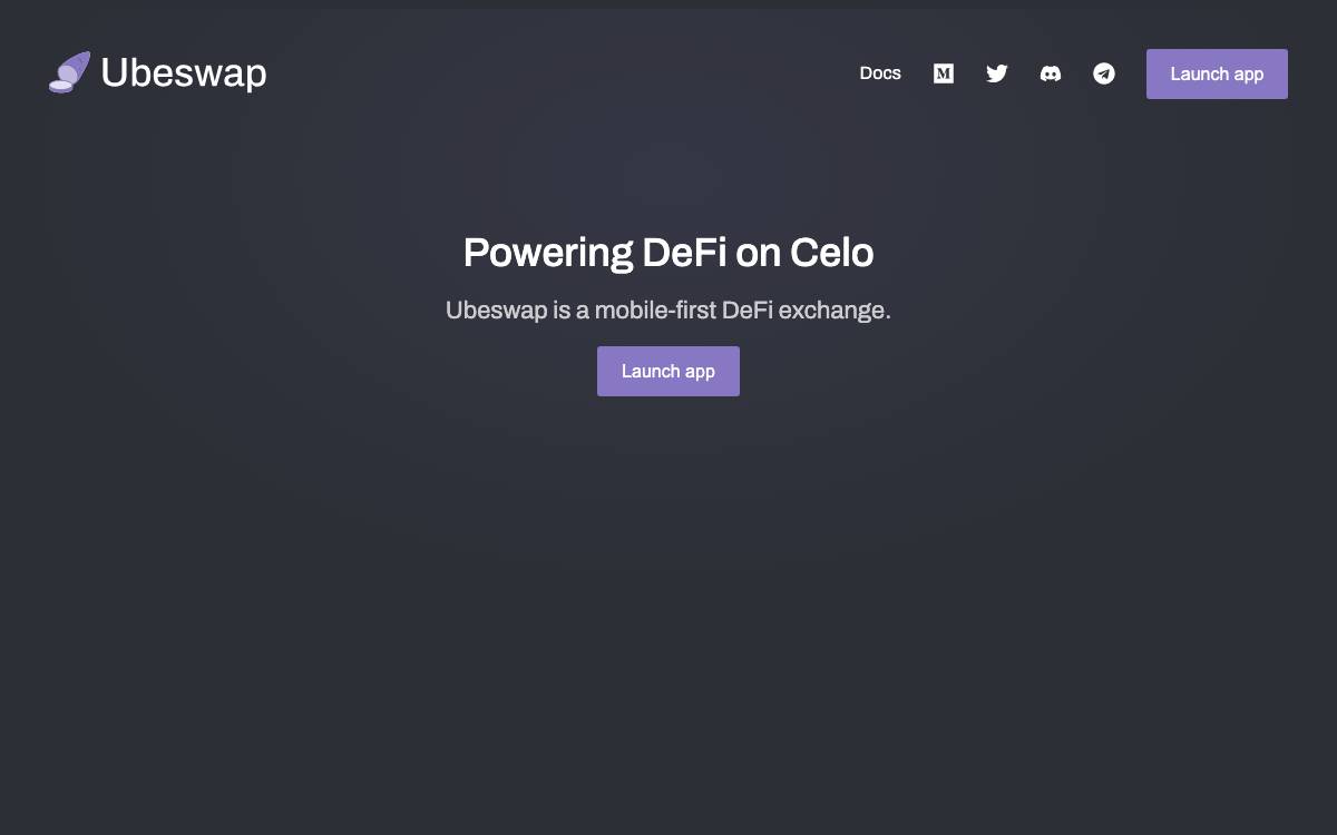 UbeSwap website preview