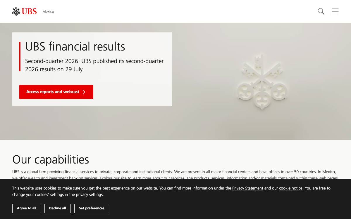UBS website preview