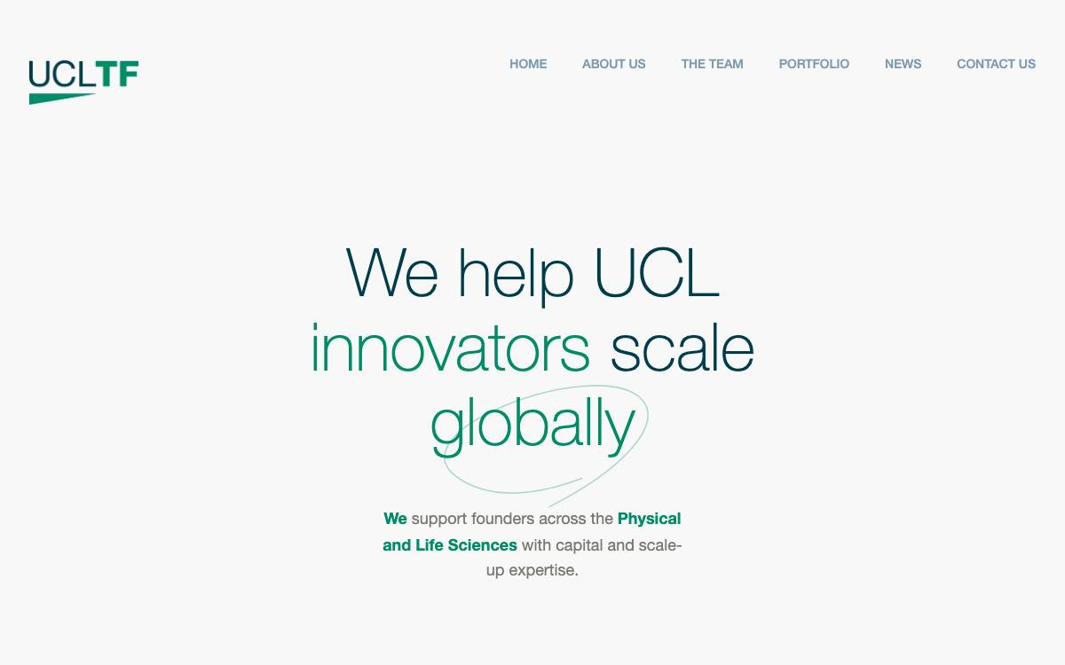 UCL Technology Fund website preview