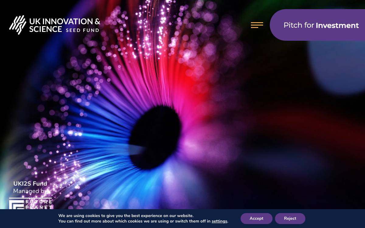 UK Innovation & Science Seed Fund website preview