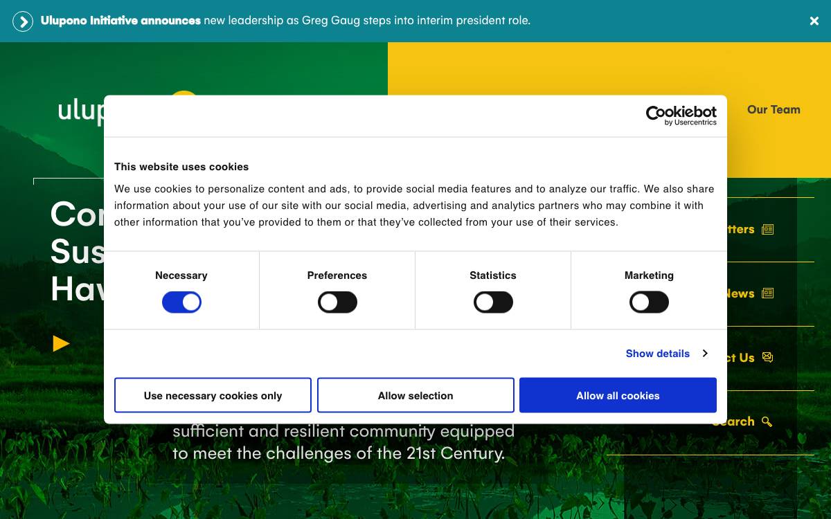 Ulupono Initiative website preview