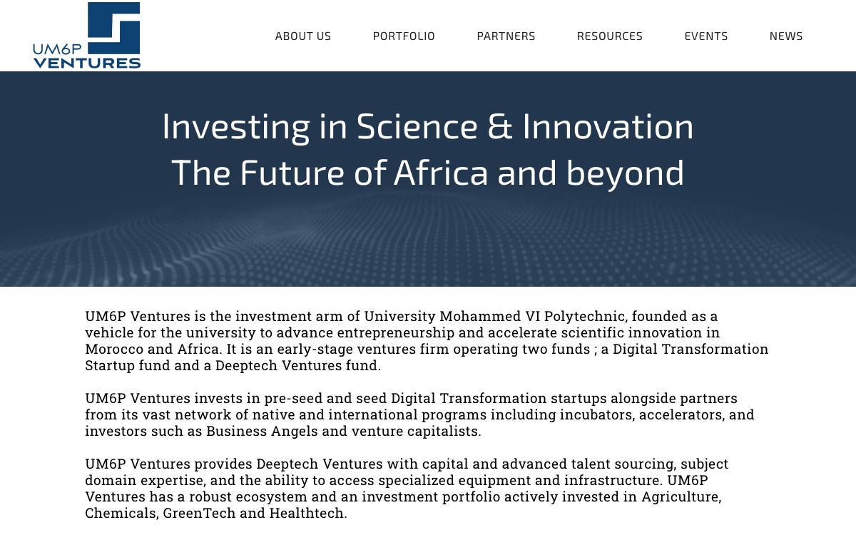 UM6P Ventures website preview