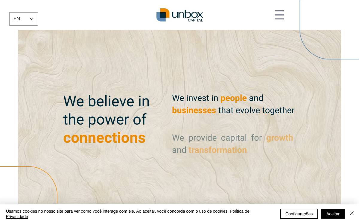 Unbox Capital website preview