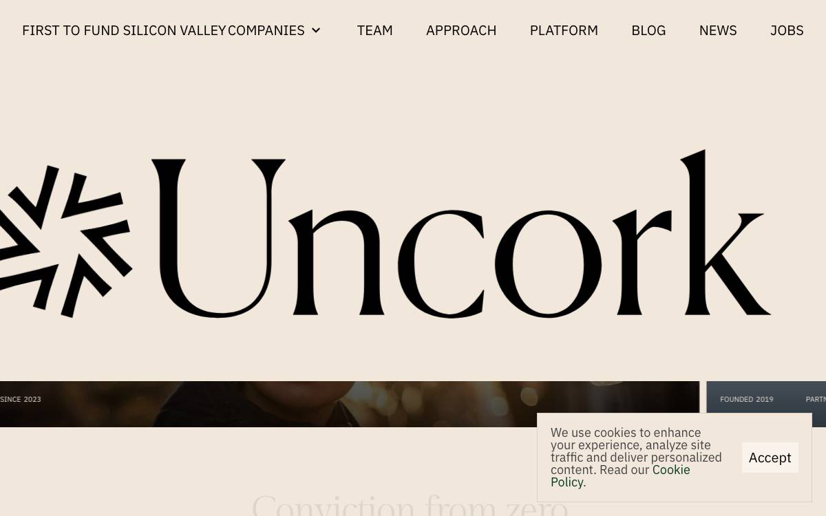 Uncork Capital website preview