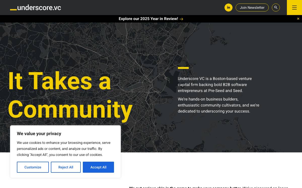 Underscore VC website preview