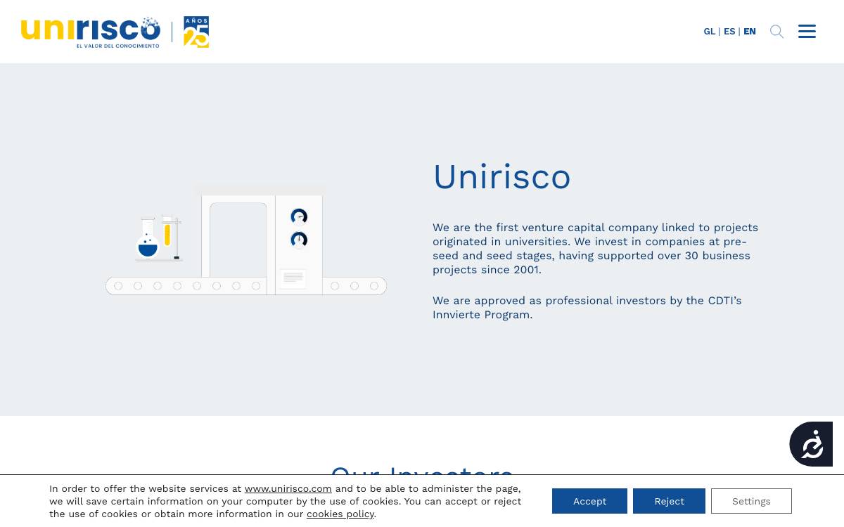 Unirisco Galicia website preview