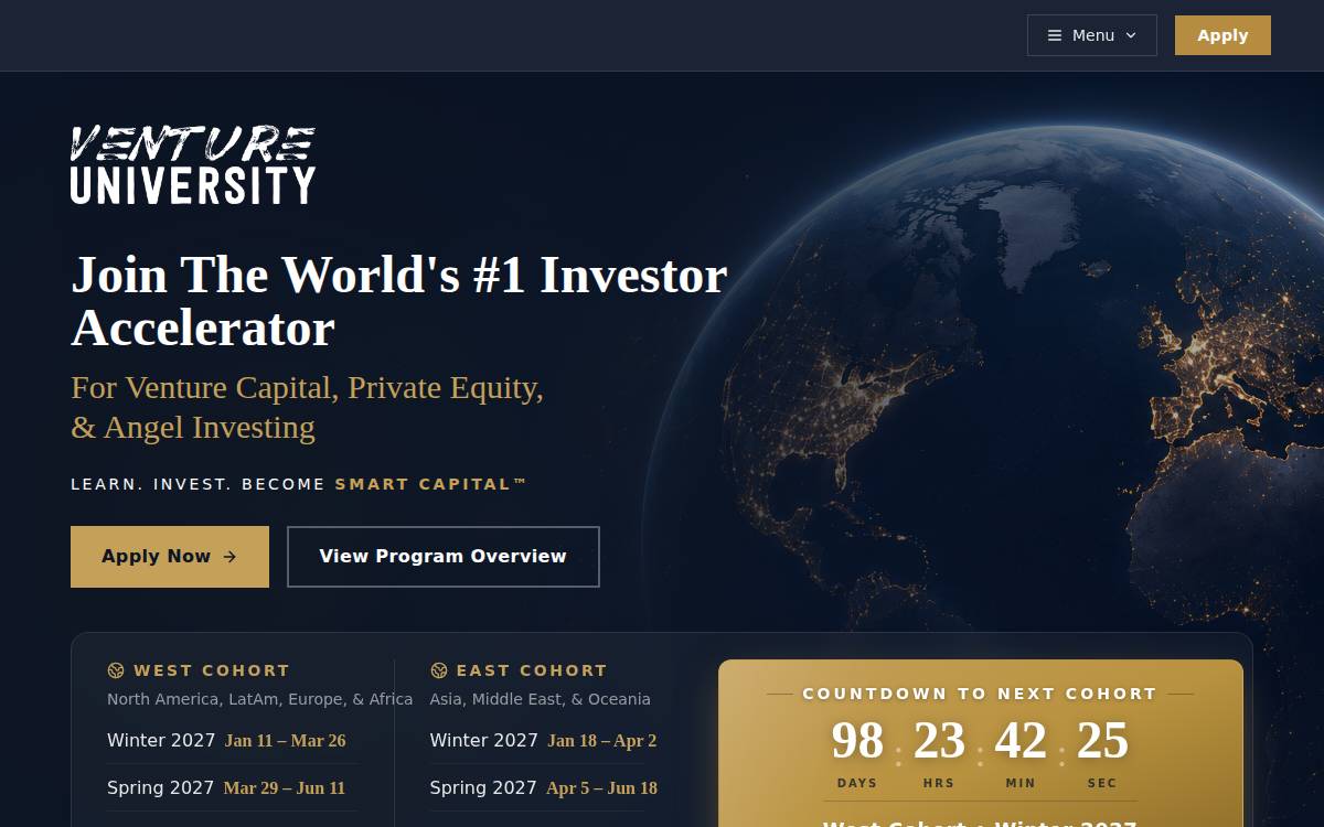 University Venture website preview